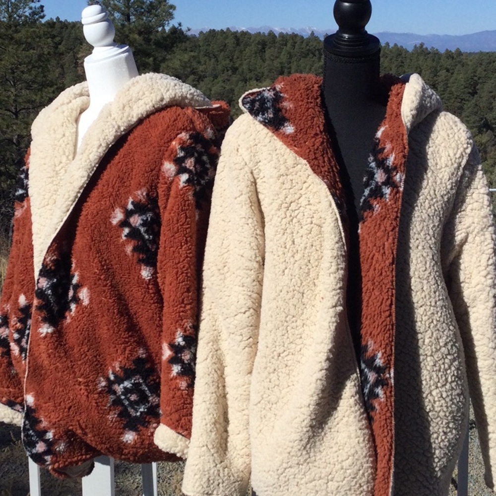 NWT Sweet Rain Reversible Fuzzy Jacket